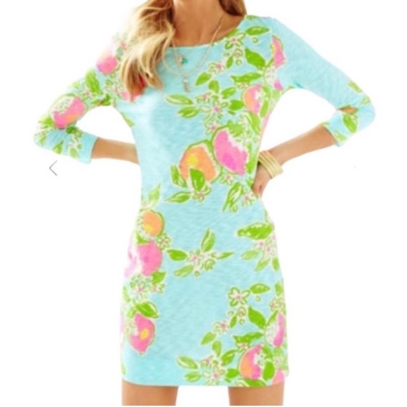 Lilly Pulitzer Long Sleeve Dress in Blue and Pink Floral - Picture 2 of 5